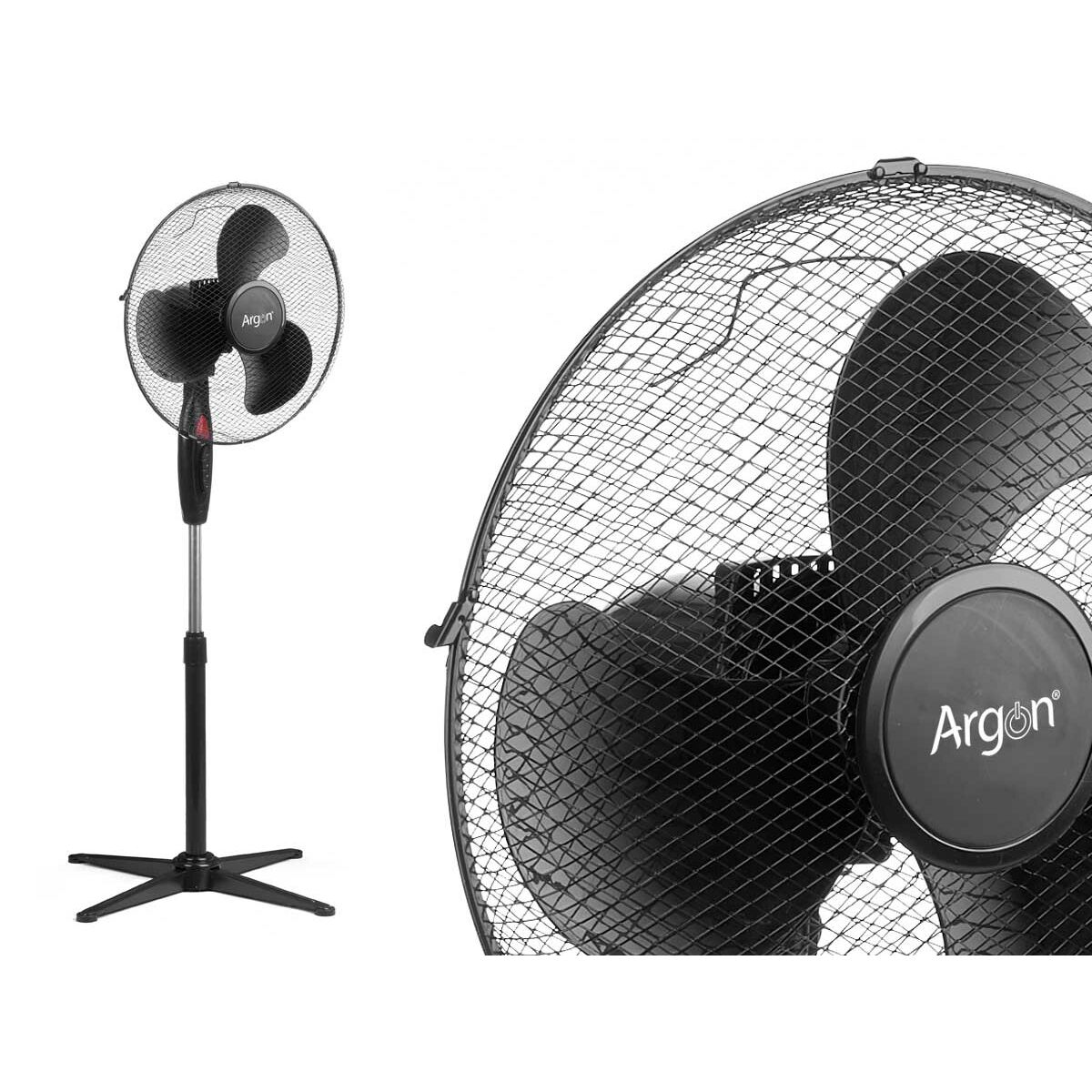 Fritstående ventilator Argon Sort 45 W